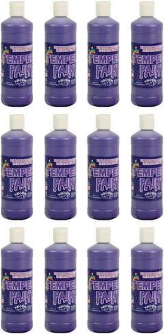 Constructive Playthings Washable Tempera Paint for Kids, Classroom Painting Supplies, Set of 12 Pints, White in Kuwait