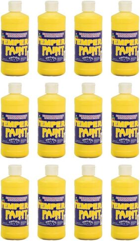 Constructive Playthings Washable Tempera Paint for Kids, Classroom Painting Supplies, Set of 12 Pints, White in Kuwait