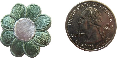 #2987SB lot 4pcs 1 "أبيض أزرق ديزي الزهرة الحديد على رقعة زين للحرف ، والخياطة ، والملابس -1" x1 "بوصة (أزرق) in Kuwait