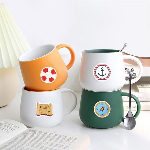 100PCS Nautical Stickers Sailing Boat Stickers for Water Bottles Laptop Luggage Journaling Scrapbook, Glueewee Waterproof Vinyl Cartoon Navigator Stickers for Kids Teens Boys in Kuwait