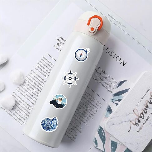 100PCS Nautical Stickers Sailing Boat Stickers for Water Bottles Laptop Luggage Journaling Scrapbook, Glueewee Waterproof Vinyl Cartoon Navigator Stickers for Kids Teens Boys in Kuwait