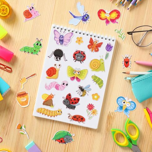 Cute Puffy Farm Animal Stickers for Kids Toddlers – Reusable 3D Foam Cartoon Stickers, Large & Small Bubble Zoo Jungle Animals - Cow,Pig,Sheep,Lion,Tiger,Giraffe for Children – 4 Sheets. in Kuwait