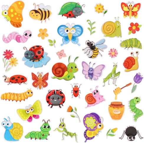 Cute Puffy Farm Animal Stickers for Kids Toddlers – Reusable 3D Foam Cartoon Stickers, Large & Small Bubble Zoo Jungle Animals - Cow,Pig,Sheep,Lion,Tiger,Giraffe for Children – 4 Sheets. in Kuwait