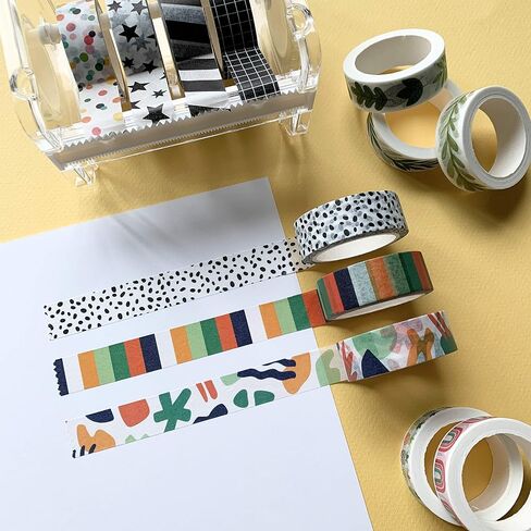 Washi Tape Set of 16 Rolls of 15 mm Wide Cute Decorative Washi Tape for Journaling, Scrapbook, Washy Crafts, Bullet Journals, Planners, DIY Décor, Craft Supplies For Adults & Kids (Meadow) in Kuwait