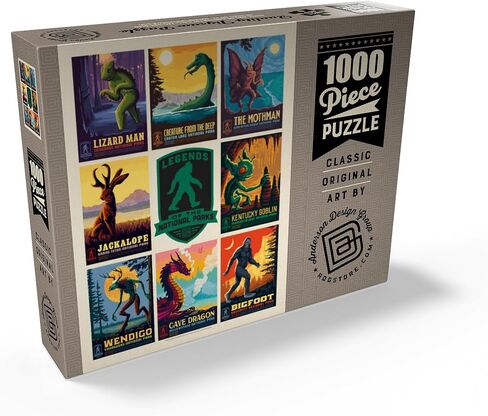 MyPuzzle Legends of The National Parks: Multi-Image Print - Edition 1, Vintage Poster - Premium 1000 Piece Jigsaw Puzzle for Adults in Kuwait