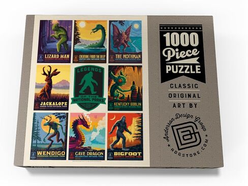 MyPuzzle Legends of The National Parks: Multi-Image Print - Edition 1, Vintage Poster - Premium 1000 Piece Jigsaw Puzzle for Adults in Kuwait