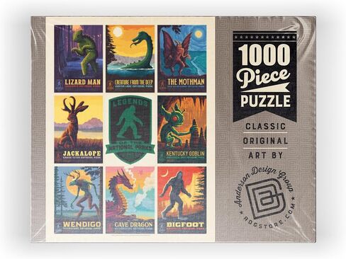 MyPuzzle Legends of The National Parks: Multi-Image Print - Edition 1, Vintage Poster - Premium 1000 Piece Jigsaw Puzzle for Adults in Kuwait