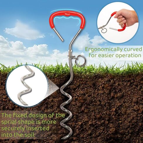 Dog Tie Out Cable and Stake, 30 FT Long Dog Cable Leash with Buffer Spring for Dogs Outside Yard Camping Travel Beach,etc., Heavy Duty Anti Rust Stake for Small Medium Large Dogs in Saudi Arabia