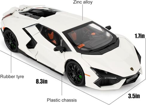 Lamborghini Reventon Toy car, 1/24 cast Model car with Sound, Light and Pullback, Collector's Model car, Gift for Children (red) in Saudi Arabia