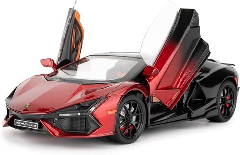 Lamborghini Reventon Toy car, 1/24 cast Model car with Sound, Light and Pullback, Collector's Model car, Gift for Children (red) in Saudi Arabia