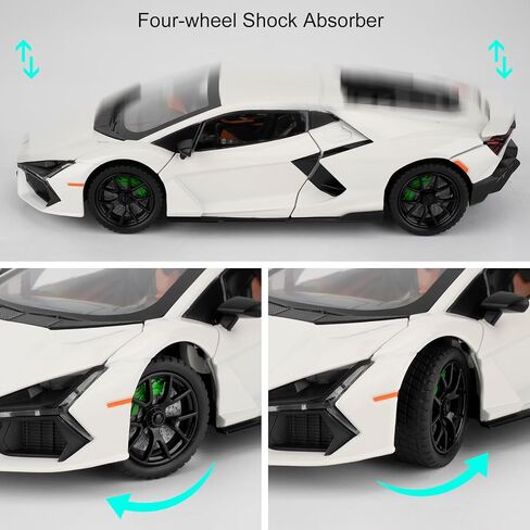 Lamborghini Reventon Toy car, 1/24 cast Model car with Sound, Light and Pullback, Collector's Model car, Gift for Children (red) in Saudi Arabia