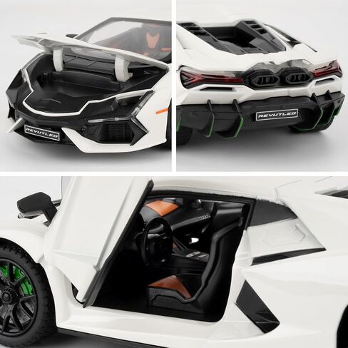 Lamborghini Reventon Toy car, 1/24 cast Model car with Sound, Light and Pullback, Collector's Model car, Gift for Children (red) in Saudi Arabia