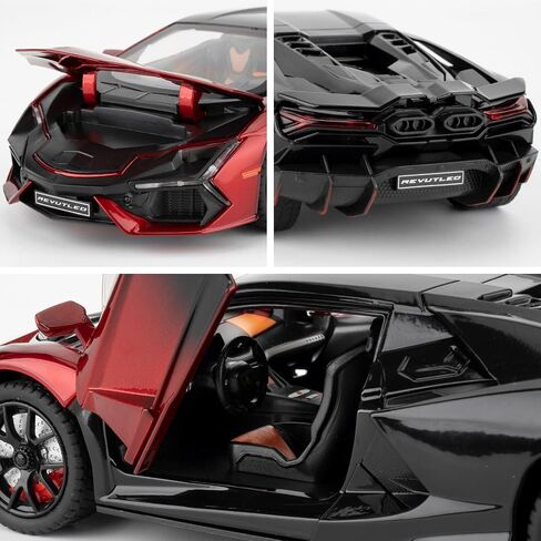 Lamborghini Reventon Toy car, 1/24 cast Model car with Sound, Light and Pullback, Collector's Model car, Gift for Children (red) in Saudi Arabia