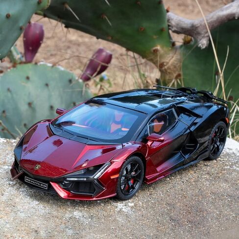 Lamborghini Reventon Toy car, 1/24 cast Model car with Sound, Light and Pullback, Collector's Model car, Gift for Children (red) in Saudi Arabia
