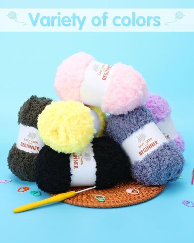 Chenille Yarn for Crocheting Knitting - Chunky Yarn for Crocheting Blanket, Bulky Thick Fluffy Yarn for Hand Knitting, Long-Hair Soft Chenille Yarn, DIY Gift Kint Gift, 1 PC 50g (1.76 oz) in Saudi Arabia