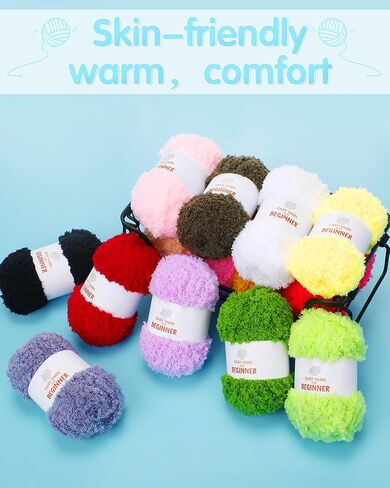 Chenille Yarn for Crocheting Knitting - Chunky Yarn for Crocheting Blanket, Bulky Thick Fluffy Yarn for Hand Knitting, Long-Hair Soft Chenille Yarn, DIY Gift Kint Gift, 1 PC 50g (1.76 oz) in Saudi Arabia