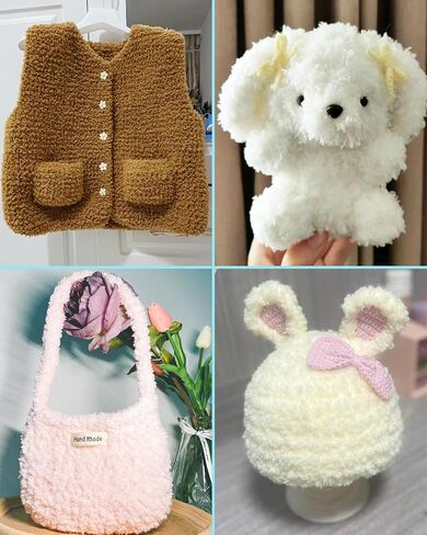 Chenille Yarn for Crocheting Knitting - Chunky Yarn for Crocheting Blanket, Bulky Thick Fluffy Yarn for Hand Knitting, Long-Hair Soft Chenille Yarn, DIY Gift Kint Gift, 1 PC 50g (1.76 oz) in Saudi Arabia