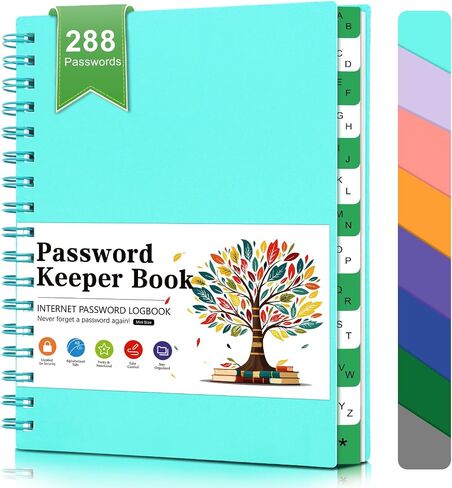 Password Book with Alphabetical Tabs, Spiral Password Keeper Book for Seniors– Internet Password Organizer – Small Password Keeper Journal for Webside Login(Dark Blue) in Saudi Arabia