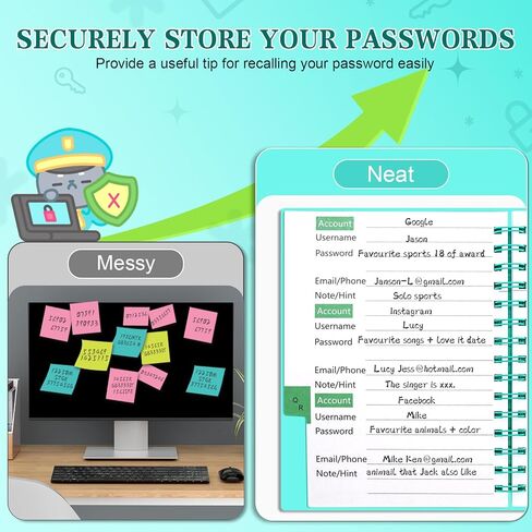 Password Book with Alphabetical Tabs, Spiral Password Keeper Book for Seniors– Internet Password Organizer – Small Password Keeper Journal for Webside Login(Dark Blue) in Saudi Arabia