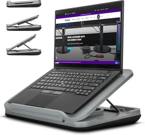 Targus 17 Inch Dual Fan Lap Chill Mat - Soft Neoprene Laptop Cooling Pad for Heat Protection, Fits Most 17" Laptops and Smaller - USB-A Connected Dual Fans for Heat Dispersion (AWE55US) in Saudi Arabia