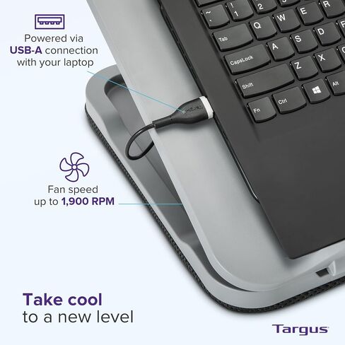 Targus 17 Inch Dual Fan Lap Chill Mat - Soft Neoprene Laptop Cooling Pad for Heat Protection, Fits Most 17" Laptops and Smaller - USB-A Connected Dual Fans for Heat Dispersion (AWE55US) in Saudi Arabia