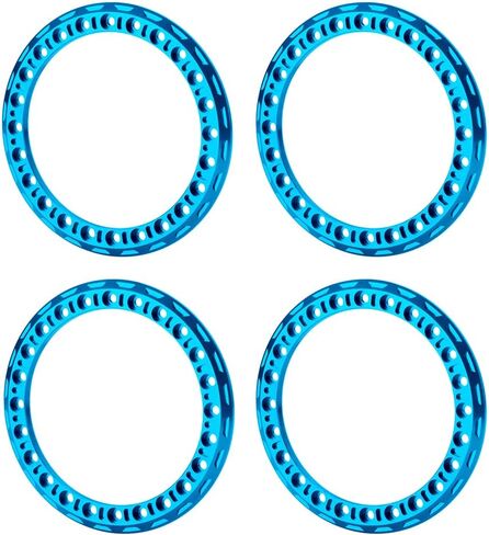 4pcs عجلات استبدال الألومنيوم 2.2 "حلقة Beadlock لـ 1/10 محورية Wraith SCX10 D90 Wraith 90048 TRX4 TRX6 (Blue-B) in Kuwait