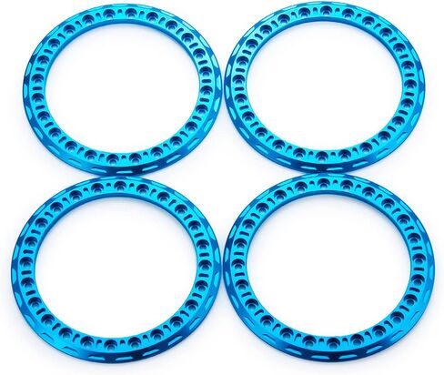 4pcs عجلات استبدال الألومنيوم 2.2 "حلقة Beadlock لـ 1/10 محورية Wraith SCX10 D90 Wraith 90048 TRX4 TRX6 (Blue-B) in Kuwait