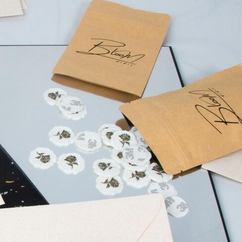 Wax Seal Stickers Self Adhesive for Wedding Invitations and Envelopes Gold Floral Stamps Easy to Use Sealing Wax Decoration Rose Gold and White Pack of 25 for Scrapbooking and Card Making in Saudi Arabia
