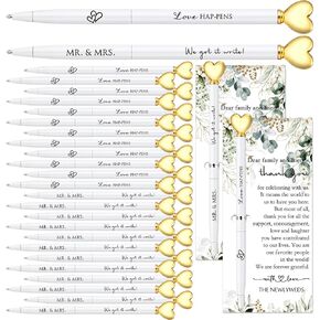 50 Sets Wedding Favors for Guests Bulk Bridal Shower Pens Thank You Cards with Silver Cable Ties Elegant Bridal Shower Favors Wedding Gifts for Party Proposal Supplies in Kuwait