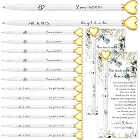 50 Sets Wedding Favors for Guests Bulk Bridal Shower Pens Thank You Cards with Silver Cable Ties Elegant Bridal Shower Favors Wedding Gifts for Party Proposal Supplies