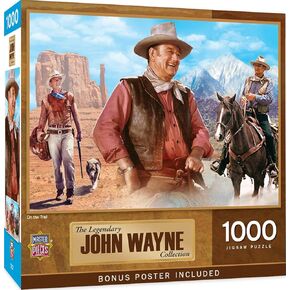 MasterPieces 1000 Piece John Wayne Jigsaw Puzzle for Adults, Family, or Youth - on the Trail - 19.25"x26.75"