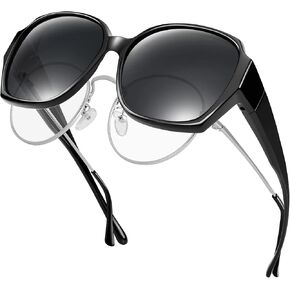 نظارات شمسية كبيرة الحجم من URUMQI تناسب النظارات للنساء، ظلال مربعة مستقطبة حماية من الأشعة فوق البنفسجية 400 كبيرة جدًا in Kuwait