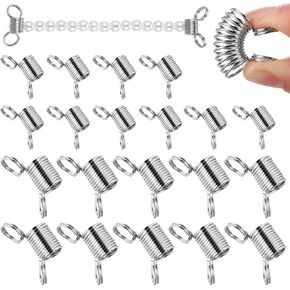 20PCS Compact Mini Bead Spinner Practical Bead Stopper Beading Supplies Stainless Steel Bracelet Spring Bead Clamps Prevents Falling Out Bead for Jewelry Making Creativity Bead Line End