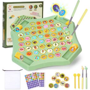 54PCS Flip Chess Memory Game, Fruit Flip Chess Board Game, Memory Chess Over Card Chess Board, Double Cartoon Pattern Memory Chess Game, Creative Matching Game for Kids & Adults (Animal)