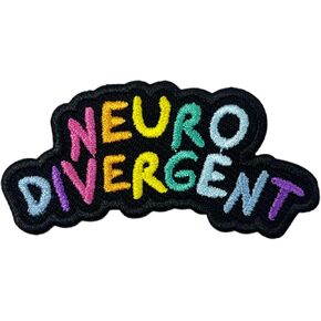 Neurodivergent Patch-3 Inches Iron On/Sew On Embroidered Applique Patch, ADHD Embroidery Patches for Clothes Backpacks Hats, Autism Embroidered Patch, Neurodiversity DIY Accessories