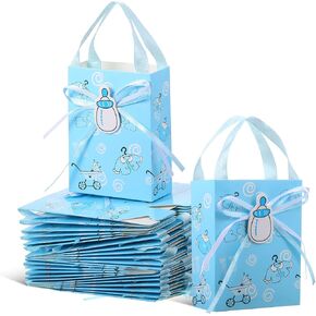 Dianelhall 48 Pcs Small Baby Shower Favors Gift Bags for Baby Boy Girl 3 x 4 Inch Mini Shower Favors Bags for Guests Paper Goodie Birthday Party Favor Sweet Return Gifts Party Decoration(Bottle Style)