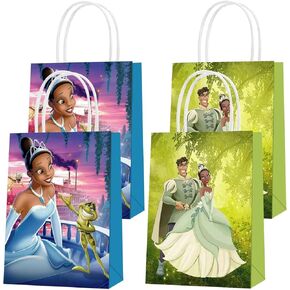 KGNZUIZIU 16 Pack Princess Tiana Party Gift Bags Party Decorations, Birthday Party Favors Treat Candy Goodie Bags for Frog Princess Theme Birthday Shower Party