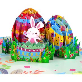 D4Dream easter pop up up with envelope - 6 "× 8" 3D Easter Eggs Basks Bunny Bunning Bowour Flower Buequet SPRING CARDING FOR