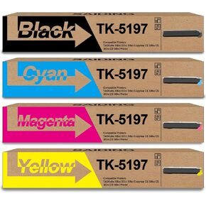 SAIDING High Yield TK5197 TK-5197 Toner Cartrigde Replacement for Kyocera TASKalfa 306ci 307ci 308ci Copystar CS 306ci CS 307ci CS 308ci Printer(Black Cyan Yellow Magenta,4PK)