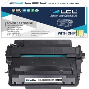 LCL CE255X Black Toner Cartridge Replacement for HP 55X CE255X 55A CE255A 12500 Pages for HP P3015 P3015d P3015dn P3015n P3015x Pro 500 MFP M525dn M525f M521dn M521dw M525c P3010 P3011 Printer(1-Pack)