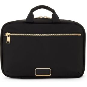 TUMI - Voyageur Small Madeline Cosmetic Bag - Makeup Case Organizers for Travel - Make Up Bag for Packing - Black with Gold Hardware