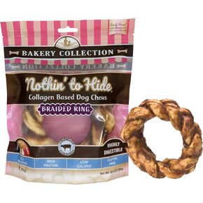 Nothin' to Hide Collagen-Based Dog Chews Medium Pretzel, Beef Flavor, Easily Digestible, Supports Skin, Coat, Joints & Muscles, for Moderate Chewers Under 15lbs, 3in, 2 Pieces