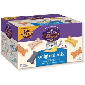 Wellness Old Mother Hubbard P-Nuttier Dog Biscuits, Natural, Training Treats, Peanut Butter Flavor, Mini Size, (6 Pound Box)