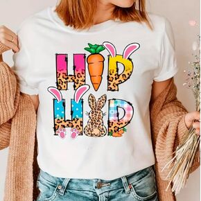 1 Sheet Direct to Film Easter Bunny, Hiphop Design, Easter Gnome Iron-on Heat Transfer for DIY Projects, Suitable for T-Shirts, Masks, Jeans, Backpacks, etc. (001)