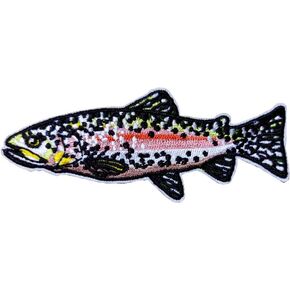 Cute-Patch Rainbow Trout Fish Fishing Badge Embroidered Iron on Patch Fishing Gifts