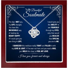 ROMESIA To My Soulmate Necklace For Women. Necklace for Girlfriend or To My Wife Necklace, Necklaces for Women Select 14k White Gold finish, 18K Yellow finish or Rose Gold Finish. Gifts for Girlfriend Romantic.