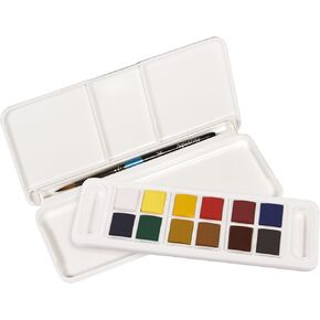 Daler Rowney Aquafine 12-pc Watercolor Travel Set - Watercolor Paint Set for Watercolor Paper and More - Watercolor Set for Artists and Students - Water Color Paint for All Skill Levels