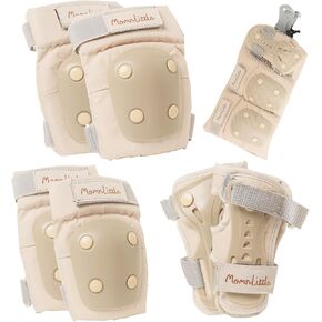 Momnlittle Kids Protective Gear Set Knee Pads, Elbow Pads, and Wrist Guards for Boys & Girls (3-7 Years) Adjustable Toddler Safety Gear with Mesh Carry Bag for Skating, Cycling, Skateboarding
