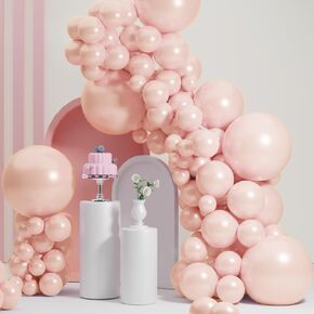 Pearl White Balloons Different Sizes, Double Stuffed Pearl White Balloon Arch, Pearl White Balloons Garland,18 12 10 5 Inch white Balloons for Boho Party, Baby Shower,Birthday,Weddings(Pearl White01)