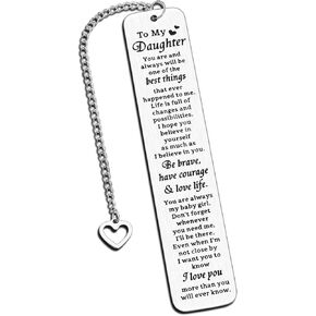 Easter Gifts for Daughter Teen Girls Bookmarks for Daughter Easter Basket Stuffers for Girls Kids Daughter Birthday Gifts to My Daughter Gift from Mom Dad Sweet 16 Stocking Stuffers for Teen Girls